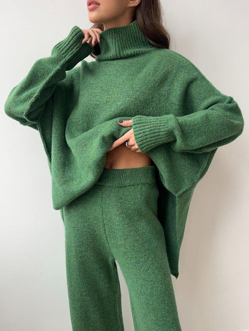 'Keres' Long Sleeve Top and Pants Sweater Set - Celes Fashion